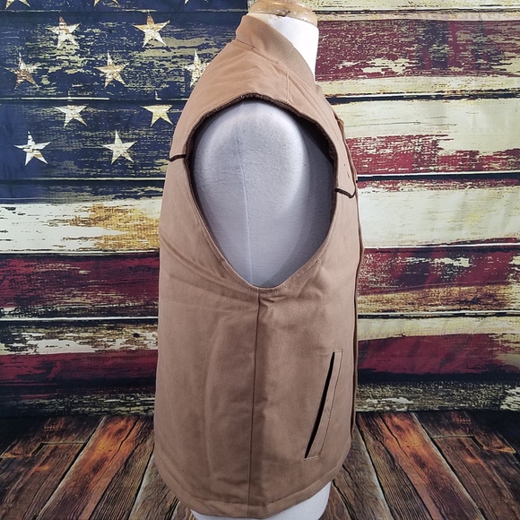 WYOMING TRADERS INSULATED MOUNTAIN CANVAS COWBOY VEST - TAN - Picture 4 of 8